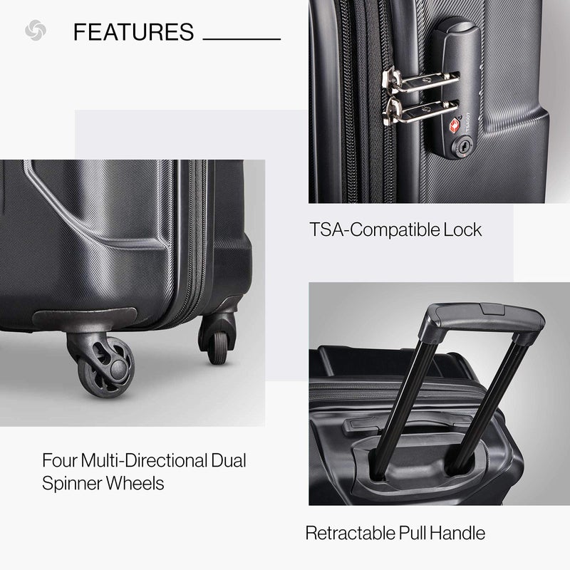 Samsonite Centric Hardside Expandable Luggage with Spinner Wheels, Black, Carry-On 20-Inch - Image 3
